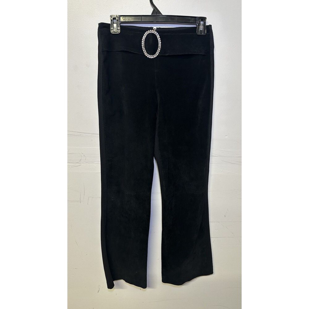 CACHE 100% Suede Gray Flare‎ Pants Size 2 Vintage